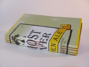 mini hand bound book made from recycled beer carton